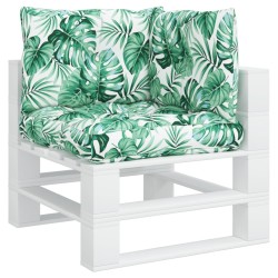 Coussins de palette lot de 3 motif de feuilles tissu 
