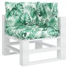 Coussins de palette lot de 3 motif de feuilles tissu 