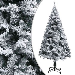 Arbre de Noël artificiel pré-éclairé et boules vert 240 cm PVC 
