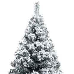 Arbre de Noël artificiel pré-éclairé et boules vert 240 cm PVC 