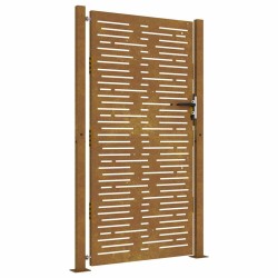 Portail de jardin 105x180 cm acier corten conception de carré 