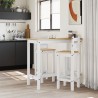 Ensemble de bar 3 pcs Blanc Bois de pin massif 
