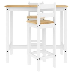 Ensemble de bar 3 pcs Blanc Bois de pin massif 