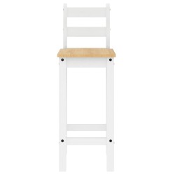 Ensemble de bar 3 pcs Blanc Bois de pin massif 