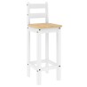 Ensemble de bar 3 pcs Blanc Bois de pin massif 
