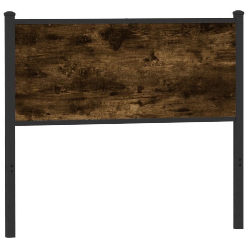 Tête de lit chêne fumé 100 cm bois d'ingénierie et acier Tête de lit chêne fumé 100 cm bois d'ingénierie et acier