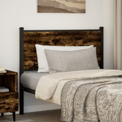 Tête de lit chêne fumé 100 cm bois d'ingénierie et acier 