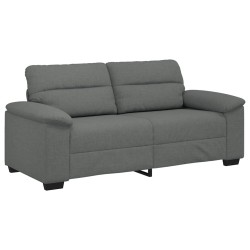 Canapé à 2 places gris foncé 140 cm tissu 
