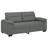 Canapé à 2 places gris foncé 140 cm tissu 