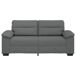 Canapé à 2 places gris foncé 140 cm tissu 