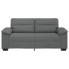 Canapé à 2 places gris foncé 140 cm tissu 