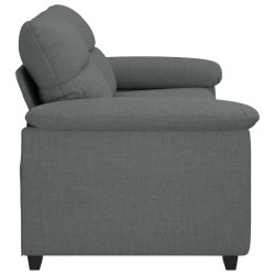Canapé à 2 places gris foncé 140 cm tissu 