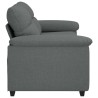 Canapé à 2 places gris foncé 140 cm tissu 