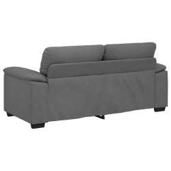 Canapé à 2 places gris foncé 140 cm tissu 