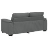 Canapé à 2 places gris foncé 140 cm tissu 