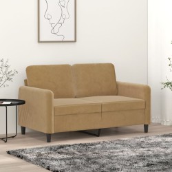 Canapé à 2 places Marron 120 cm Velours 