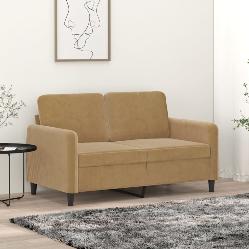 Canapé à 2 places Marron 120 cm Velours 