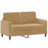 Canapé à 2 places Marron 120 cm Velours 