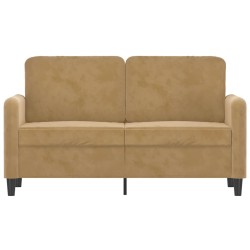 Canapé à 2 places Marron 120 cm Velours 