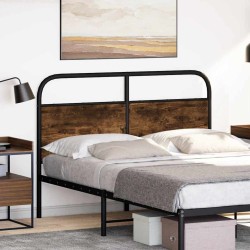 Tête de lit chêne fumé 120 cm acier et bois d'ingénierie 