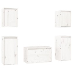 Meubles TV 5 pcs Blanc Bois massif de pin 