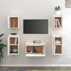 Meubles TV 5 pcs Blanc Bois massif de pin 