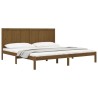 Cadre de lit sans matelas marron miel 200x200cm bois pin massif 