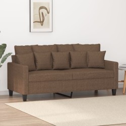 Canapé à 2 places Marron 140 cm Tissu 