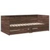 Lit de jour avec tiroirs sans matelas chêne marron 90x190 cm 