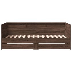 Lit de jour avec tiroirs sans matelas chêne marron 90x190 cm 