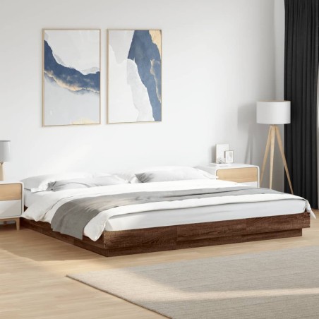 Cadre de lit avec lumières LED sans matelas 200x200 cm 