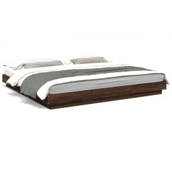 Cadre de lit avec lumières LED sans matelas 200x200 cm 