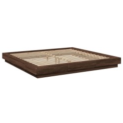 Cadre de lit avec lumières LED sans matelas 200x200 cm 