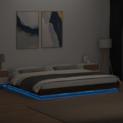 Cadre de lit avec lumières LED sans matelas 200x200 cm 