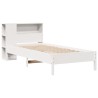 Lit bibliothèque sans matelas blanc 90x200cm bois de pin massif 