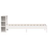 Lit bibliothèque sans matelas blanc 90x200cm bois de pin massif 