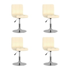 Chaises pivotantes à manger lot de 4 Crème Tissu 