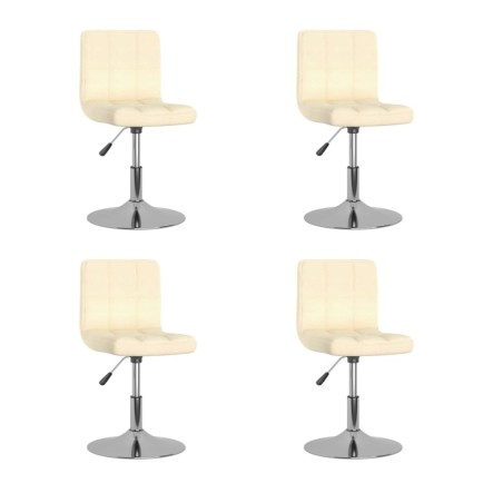 Chaises pivotantes à manger lot de 4 Crème Tissu 