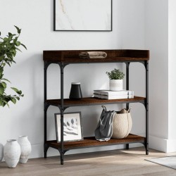 Table console avec étagères chêne marron 75x30x80 cm 