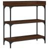 Table console avec étagères chêne marron 75x30x80 cm 