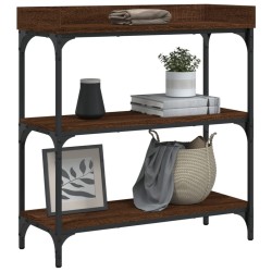 Table console avec étagères chêne marron 75x30x80 cm 