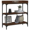 Table console avec étagères chêne marron 75x30x80 cm 