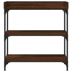 Table console avec étagères chêne marron 75x30x80 cm 