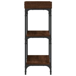 Table console avec étagères chêne marron 75x30x80 cm 