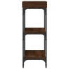 Table console avec étagères chêne marron 75x30x80 cm 