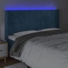 Tête de lit à LED Bleu foncé 203x16x118/128 cm Velours 