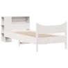 Cadre de lit sans matelas blanc 75x190 cm bois de pin massif 