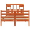 Lit bibliothèque sans matelas cire marron 120x190cm pin massif 