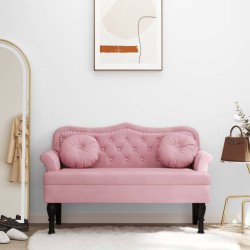 Banc avec coussins rose 120,5x65x75 cm velours 