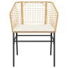 Ensemble à manger jardin coussins 3pcs marron poly rotin verre 